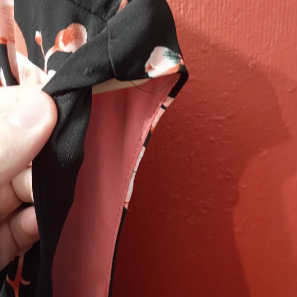 Connected Apparel Black and Pink Floral Midi Dress - Picture 6 of 11